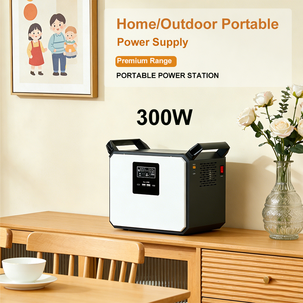 Lightweight LiFePO4 12V 300W Portable Power Generator, Off-Grid Solar Power with UPS Backup for Home Emergency Power Storage