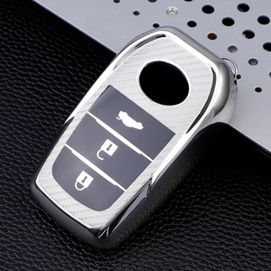 Housse de protection pour clé de voiture <span class=keywords><strong>Toyota</strong></span> Crown Highlander Corolla Hybrid Prado Camry, en TPU électroplaqué, pour télécommande de voiture - Product Image 3