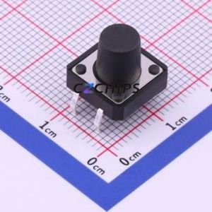 TC-1103-B-N Tactile Switch Through hole Component THT-4P,12x12mm Switch Single Pole Single Throw Round Button 1.6N Through Hole - Product Image 1