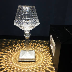 <b>LED</b> Acrylic Desk Lamp Diamond Crystal Table Lamp Creative Transparent Prism Night <b>Light</b> Touch Control for Bedroom Restaurant - Product Image 2