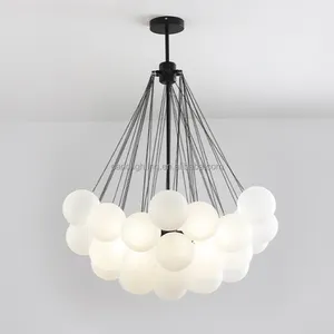 Lámpara Led colgante con diseño de burbujas de cristal, candelabro moderno con diseño de nube blanca, ideal para la cena, el dormitorio y La Cocina