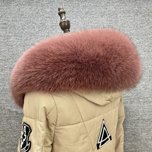 Abrigo para Hombre y Mujer con Capucha y Detalles de Piel, Calentador de Cuello de Invierno, Bufanda Peluda, Abrigo Parka para Mujer, Accesorios de Piel, Cuello de Piel de Zorro Auténtico - Product Image 5
