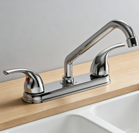 Keran Dapur Kuningan Padat 8 Inci Harga Grosir Murah Dengan Corong Stainless Steel Lapisan Chrome Untuk Penggunaan Rumah Tangga