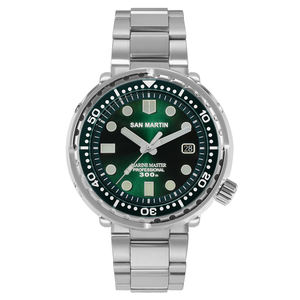 Reloj de Buceo <span class=keywords><strong>San</strong></span> <span class=keywords><strong>Martin</strong></span> de Acero Inoxidable 316L, Movimiento Mecánico Automático NH35, Resistente al Agua hasta 30 atm, Luminoso, para Hombre, Envío Gratuito, Disponible en Stock - Product Image 5