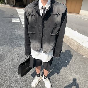 Chaqueta Vaquera Nueva para Hombre, Chaqueta Vaquera Informal de Alta Calidad, Chaqueta Vaquera Lavada a la Piedra de Diseño para Hombre - Product Image 1