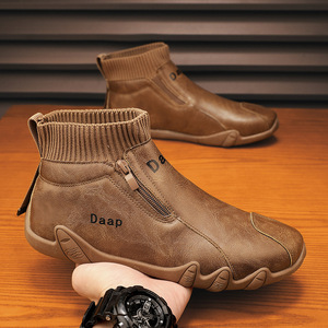 Scarpe da Lavoro Alte da Uomo in Pelle Morbida, Antiscivolo, Resistenti, per Camminata e Trekking - Product Image 2