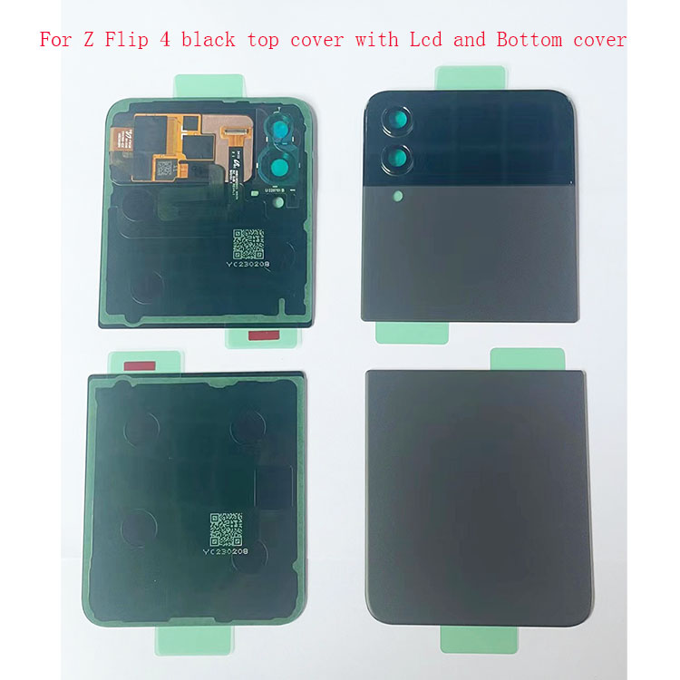 Z Flip 4 Noir Couvercle supérieur avec lcd et couvercle inférieur