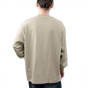 Nouveau sweat-shirt en coton pour homme, col rond, manches longues, tissu épais, couleur unie, minimaliste, couche de base, logo personnalisé disponible - Product Image 2