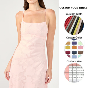 เดรสแม็กซี่แบบผูกเชือกสำหรับผู้หญิงเดรสลำลองไซส์ใหญ่พิเศษสีชมพูอ่อน - Product Image 3