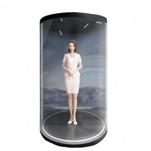 Android OS Armoire à hologramme humain AI 75 pouces Écran transparent <span class=keywords><strong>Tube</strong></span> holographique interactif AI Affichage holographique 3D - Product Image 3