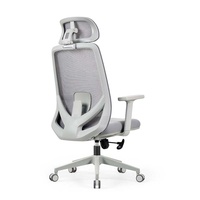 Chaise de bureau ergonomique en maille pour ordinateur, maison, chambre, bureau, avec soutien lombaire, hauteur réglable, pivotante, confortable, appui-tête 3D, silencieuse
