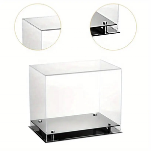 Scatola di esposizione moderna in acrilico guanto da boxe con Base nera forma rettangolare e Logo adesivo - Product Image 4