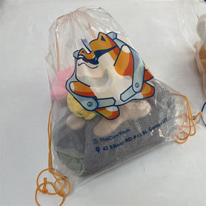 Bolsas de mochila con cordón transparente de plástico transparente Mochila con cordón para tienda de máquina de garra de muñeca de juguete de peluche - Product Image 6