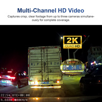 Caméra de tableau de bord ADAS, caméra de sécurité pour voiture, 4G, DMS, BSD, caméra IA, 3 canaux, vidéo en direct à distance, GPS, 2K, 1080P, vidéo d'événement, alarme SOS