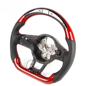 Volant pour Golf 7 R 2013-2020 en fibre de carbone avec affichage LED rouge, accessoire intérieur en cuir PU premium - Product Image 3