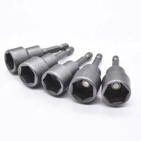 1 PC Chrome 5.5mm-19mm Magnetic Impact Socket Nut Screwdriver 1/4 Hex Key Set Drill Bit Adapter untuk Bor Daya DIY Impact
