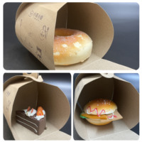 Boîte alimentaire portable personnalisée SP2100 en kraft brun, boîte à gâteau, boîte à pain avec poignée