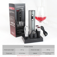 Meilleur ensemble ouvre-bouteille électrique et verseur de vin, kit ouvre-bouteille électrique rechargeable avec base