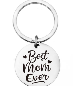 Portachiavi in Acciaio Inox Inciso 'Migliore Mamma di Sempre' con Testo Personalizzato, Regalo per la Festa della Mamma e del Papà, Souvenir Personalizzato - Product Image 1