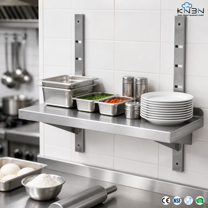 Étagère murale réglable en acier inoxydable 201/304 600x300x600mm avec montants à fentes pour cuisine commerciale - Product Image 2