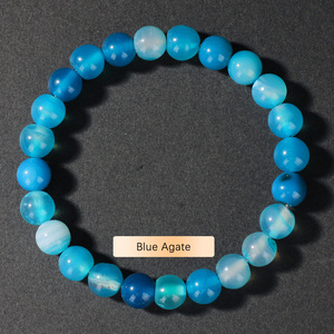 Bracelet en pierre naturelle Bracelet en perles d'or Perles de pierre rondes pour les occasions de cadeaux - Product Image 3