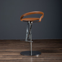 Tabouret de bar pivotant créatif de luxe léger avec dossier, en cuir pleine fleur huilé, chaise de comptoir réglable en hauteur, tabouret de bar haut