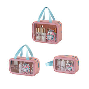 Bolsa de maquillaje de dibujos animados Beilian, estuche de almacenamiento de artículos de tocador de viaje transparente de gran capacidad de Tpu para uso en el dormitorio - Product Image 5