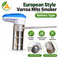 Fumoir anti-varroa de style européen, rechargeable, avec chambre en acier inoxydable et longue buse, outil d'apiculture