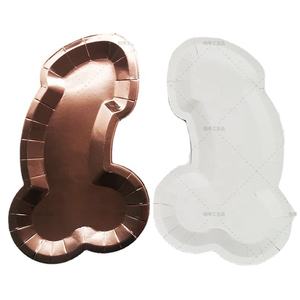 Bandeja de Papel con Diseño de Sexo Opuesto, Cubierta con Película Brillante Color Oro Rosa, Decoración para Despedida de Soltera, Artículos para el Día de San Valentín - Product Image 2