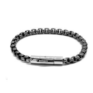 yunnique Stylish Motorcycle <b>Chain</b> Bracelet 6.0mm Retro Black <b>Titanium</b> Steel Unisex Jewelry Gift - Product Image 1