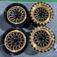 Jantes de drag racing en alliage or et noir 5x120 15x10 17x11 17x10, jantes de drag forgées Beadlock 5x114.3 pour Mustang Supra Corvette