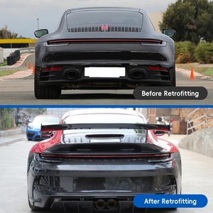 Panneau décoratif arrière en fibre de carbone humide style amélioré pour voiture, neuf, compatible avec Porsche 911 992 GT3 (2019-2025) - Product Image 3
