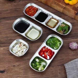 304 Stainless Steel Square Dipping <b>Sauce</b> Multi-grid Seasoning Dish for BBQ Hot Pot - Product Image 1