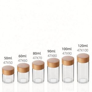 Conteneur de stockage alimentaire hermétique en verre borosilicate de haute qualité avec couvercle en bambou, capacité de 201-300 ml, écologique - Product Image 2