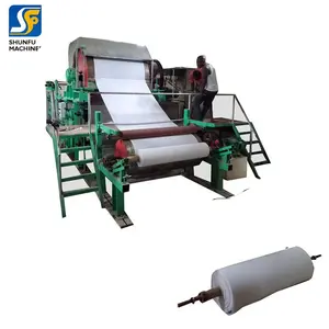 Used 3-5 Tons Capacity Waste Paper Recycling Small Toilet Tissue Paper Making Production Machines Plant