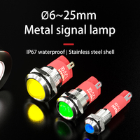 Lampe de signalisation métallique HBAN Factory, tête bombée de 6 mm, acier inoxydable, affichage sur panneau d'équipement, voyants lumineux 12 V 24 V 220 V LED