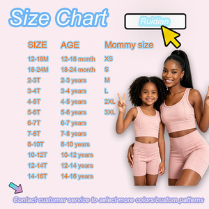 Ensemble de sport 2 pièces pour jeune fille, femme et enfant : débardeur et short de sport, tenue active pour tout-petit, vêtements de gym, <span class=keywords><strong>yoga</strong></span> et athlétiques, ensembles assortis <span class=keywords><strong>Maman</strong></span> et moi, ensembles de shorts cyclistes - Product Image 2