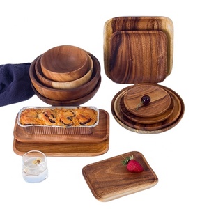 Acacia <strong>Wood</strong> Tableware Bowls Acacia <strong>Wood</strong> Dinner <strong>Plates</strong> Wooden <strong>Plates</strong> - Product Image 4