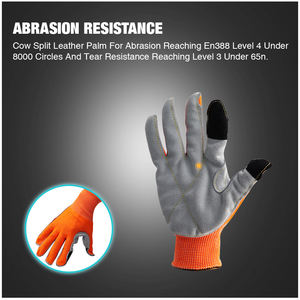 Guantes de conductor de cuero de vaca duraderos y resistentes para la conducción de camiones, almacén, jardinería, agricultura - Product Image 4