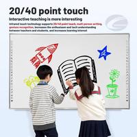 Tableau blanc interactif de 82 pouces, tableau blanc électrique tactile infrarouge 40 points, pilote Android Win gratuit