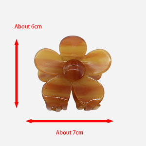 مشبك شعر كوري الطراز بتصميم متدرج من حمض الخليك على شكل زهرة، بأسلوب حلو ولطيف، 7 سم، مشبك على شكل سمكة قرش عالي الجودة، إكسسوار شعر أنيق - Product Image 6
