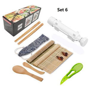 <span class=keywords><strong>Facile</strong></span> à utiliser DIY fait <span class=keywords><strong>maison</strong></span> 15pcs tout en un Sushi Roller Mats soucoupes et Bazooka inclus Sushi Making Kit - Product Image 6