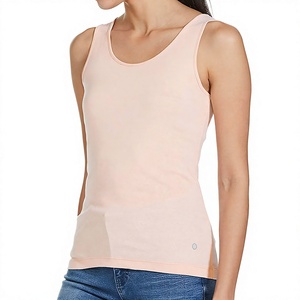 Women Solid Stand Collar <b>Sleeveless</b> <b>Knitted</b> Tank <b>Top</b> Quick Dry Sporty 100% Polyester Breathable Casual Wear Light Pink - Product Image 5