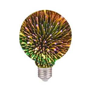 3D דקורטיבי LED הנורה E27 3W 5w רטרו Firework הנורה חגיגי לילה אור עץ חג המולד משולש צורה