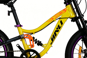 Nouveau VTT pour enfants de 20 pouces à suspension intégrale, 7 vitesses, jaune, avec fourche à double couronne et frein à disque, vélo pour enfants - Product Image 4