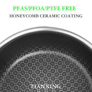 Bộ nồi chảo chuyên nghiệp TIANXING bằng thép không gỉ ba lớp, bộ nồi đất nung gốm tổ ong kèm nắp - Product Image 4
