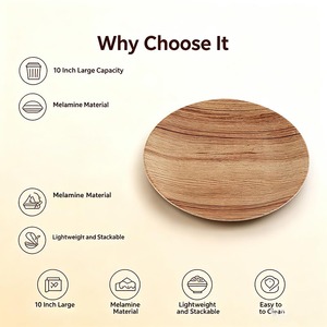 Platos Redondos de Melamina Personalizados, Ecológicos, Libres de BPA, de 8.5 Pulgadas, Blancos, Aptos para Lavavajillas, para Promoción en Hoteles y Restaurantes - Product Image 2