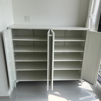 Haut de gamme Simple Grand kd Stand Moderne Entrée Meubles De Maison Placard Casier Étagère De Rangement En Métal 4 Blanc Armoire À Chaussures avec Porte