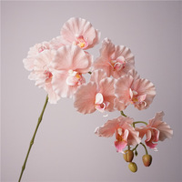 Orchidées Phalaenopsis en soie à 9 tiges, style européen, décoration florale réaliste d'inspiration coréenne pour la maison, accessoires de photographie de mariage