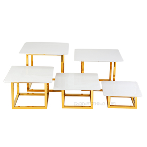 豪華な金色の収納ラック、デザートケーキディスプレイ用鉄製ケーキスタンド、家庭用および結婚式の装飾に - Product Image 5